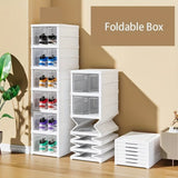 ZUN 6pcs Installation-Free Shoe Storage Box With Multi-layer, Space-Saving Foldable Shoe Rack, Storage 65063511