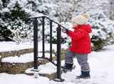 Matte black 1-step ABS plastic handrail for courtyard stairs 04823739
