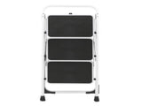 Home Use 3-Step Short Handrail Iron Ladder Black & White 46578400