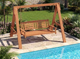 2-Person Hardwood Porch Swing with Stand, 800 LBS Capacity Outdoor Patio Swing Chair for Garden 06874000