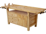 Wood Workbench - Wooden Workbench for Garage Workshop and Home, with Rapid Action Woodworking Vise 7 59267549