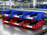 6-Pack Plastic Storage Bin 11" x 11" x 5", Hanging Stackable Organizer Bin, Heavy Duty Stacking 02207434