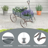 Wooden plant frame with wheels, Gray planting pot 98797943