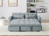 54.33 inch versatile foldable sofa bed in 3 lengths, modern sofa velvet pull-out bed, adjustable W2353P351264