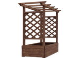 43.5*17.5*44.5 In Fir With Arched Lattice Raised Garden Bed Wooden Planting Frame Carbonized 48982866