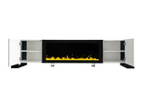 ON-TREND Modern TV Stand 34.2" Non-heating Electric Fireplace, High Gloss Entertainment Center 14602756