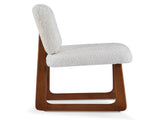 Dining Chair Set of 2, Plush Fabric Upholstered Dining Chairs with Curved Wooden Legs and Beige N779P370775B