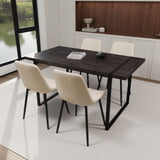 59" MDF black wooden table and modern chair 4-piece set, medieval wooden kitchen 07770226