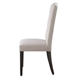 Beige and Weathered Espresso Tufted Back Side Chairs B062P182700