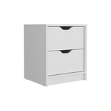 Basilea 2 Drawers Nightstand , End Table, Side Table Pull Out System -White B20092137