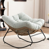 Rocking Chair, Chenille Upholstered Accent Chair, Modern Nursery Rocking Chair for Living Room, W2915P309402