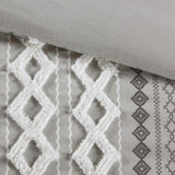 Full/Queen Cotton Printed Duvet Cover Set with Chenille B03596475