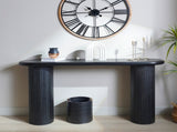 Wood Table, Modern Black Table, 56" W fluted entryway table,Black Entry Table Narrow W2729P239171