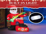 7.5FT Lighted Christmas Inflatable Decoration, Inflatable Black Santa Playing Electric Guitar, Funny 77344962