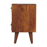 ZUN Artisan Furniture Solid Wood Mini Classic Multi Chestnut nightstand B182P280792