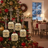 4PCS Set Christmas Bells Decorations 5.5x5.5x7.5in Iron Hanging Ornaments Holiday Party Tree Decor 84572529