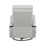 1pc Swivel Gliding Recliner Faux Leather Upholstered Solid Rubberwood Arms Luxurious Living Room B011P329245