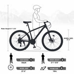 ZUN 27.5 Inch Wheels 21 Speed Mountain Bike, for Men Women Boys and Girls, Front Suspension,Aluminum W1019P232786