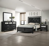 ZUN 1pc Luxury Glam Seven Drawer Dresser with Two-Toned Drawer Black Finish Shimmering Accents B011P234294