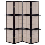 Tan and Cappuccino 4-Panel Folding Screen B062P153646