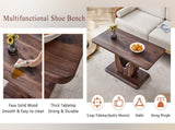 Modern Minimalist Walnut Dark Brown Texture Sticker-Patterned MDF Rectangular Coffee Table. Add a W1151P230544