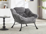 Lazy Chair with Ottoman, Modern Lounge Accent Chair with Armrests and a Side Pocket, Leisure W640P271551
