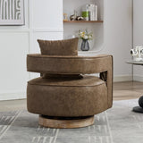 29.1"W Swivel Accent Open Back Barrel Chair Modern Comfy Sofa Chair With Weathered Base For Nursery W1298P241828