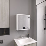 ZUN Duma 21.1" H x 19.7" W Mirror Medicine Cabinet, One door with Four interior Shelves for Bathroom, B070P242489