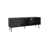 TV Stand, 1 Door, 3 Shelves, Black B097P262376