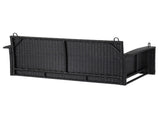 49in Black Rattan Blue Cushion Rattan Swing Chair 06973995