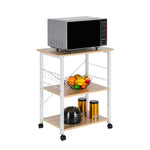 ZUN Baker's Rack 3-Tier Kitchen Utility Microwave Oven Stand Storage Cart Workstation Shelf 92413090