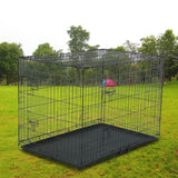 ZUN 42" Pet Kennel Cat Dog Folding Steel Crate Animal Playpen Wire Metal 14942781