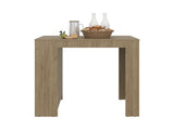 Lacour Kitchen Island, Kitchen Bar Table with 3-Side Shelves, Natural Oak B097P474294