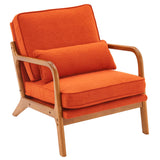 Oak Armrest Oak Upholstered Single Lounge Chair Indoor Lounge Chair Burnt Orange 61240828