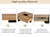 Unique Design Coffee Table 4 Hidden Storage Compartments, Square Cocktail Table WF305182AAD