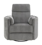 ZUN ACME Sagen Glider Recliner w/Swivel, Charcoal Chenille LV01879