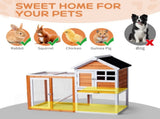 Wooden Rabbit Hutch Outdoor Chicken Coop Indoor Bunny Cage with Run, Guinea Pig House Pet House with 10952534