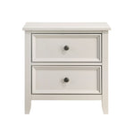 ZUN Classic White Finish Bedroom Nightstand of 2 Drawers Storage 1pc Modern Furniture Farmhouse Style B011P176912