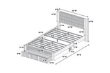 Luxury Contemporary Look 1pc Queen Size Bed w Storage Drawer Gray Corduroy Headboard Bedframe B011P238965
