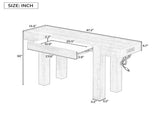 TREXM Rustic Minimalist Console Table with Hidden Drawer, Side Power Outlet,Wood Entryway Table for N715P361518B