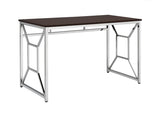 Martha Office Workspace Desk MDF/Chrome In Brown B091P183630