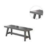 ZUN Sturdy Wood Dining Bench, Grey SR011775