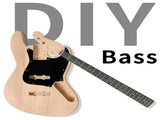 DIY 4 String Jazz Style Electric Bass Guitar Kits with Mahogany Body, Maple Neck and Accessories 06041043