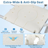 Ultra wide bathroom seat with 9-level adjustable height 15049587