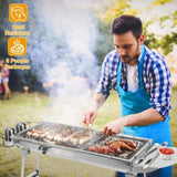 16.7x10x17.7in Portable Charcoal Grill Foldable BBQ Suitcase Grill Shelf For Outdoor Camping Picnics 96506624