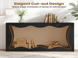 63" Narrow Console Table with Wavy Hollow Design, 2-Tier Extra Long Entryway Table with Storage 65032759