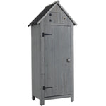 ZUN 30.3"L X 21.3"W X 70.5"H Outdoor Storage Cabinet Tool Shed Wooden Garden Shed Gray W142267668