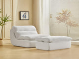 Modern Compressed Lounge Chair with Ottoman, Cozy Corduroy Recliner for Small Spaces, Living Room, W1036P251820