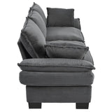 U-Style 85.4" Modern Curved Sofa, Back Upholstered Couch with 2 Decorative Throw Pillows, Corduroy N711P192059E