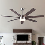 62 in. Integrated LED Brushed Nickel Plywood Smart Ceiling Fan with Remote Control W1367139021